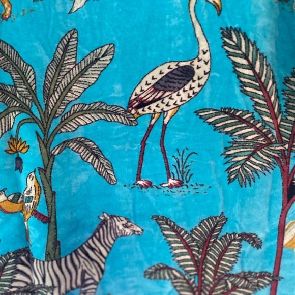 NWOT Handmade Handblock Print Plush Robe one size - Picture 4 of 5